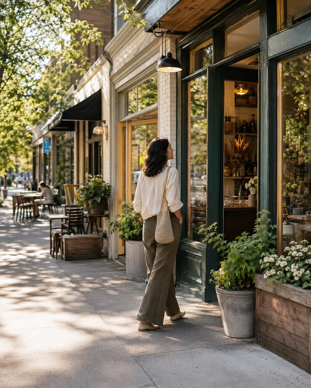 A shopper discovering an independent neighborhood store
